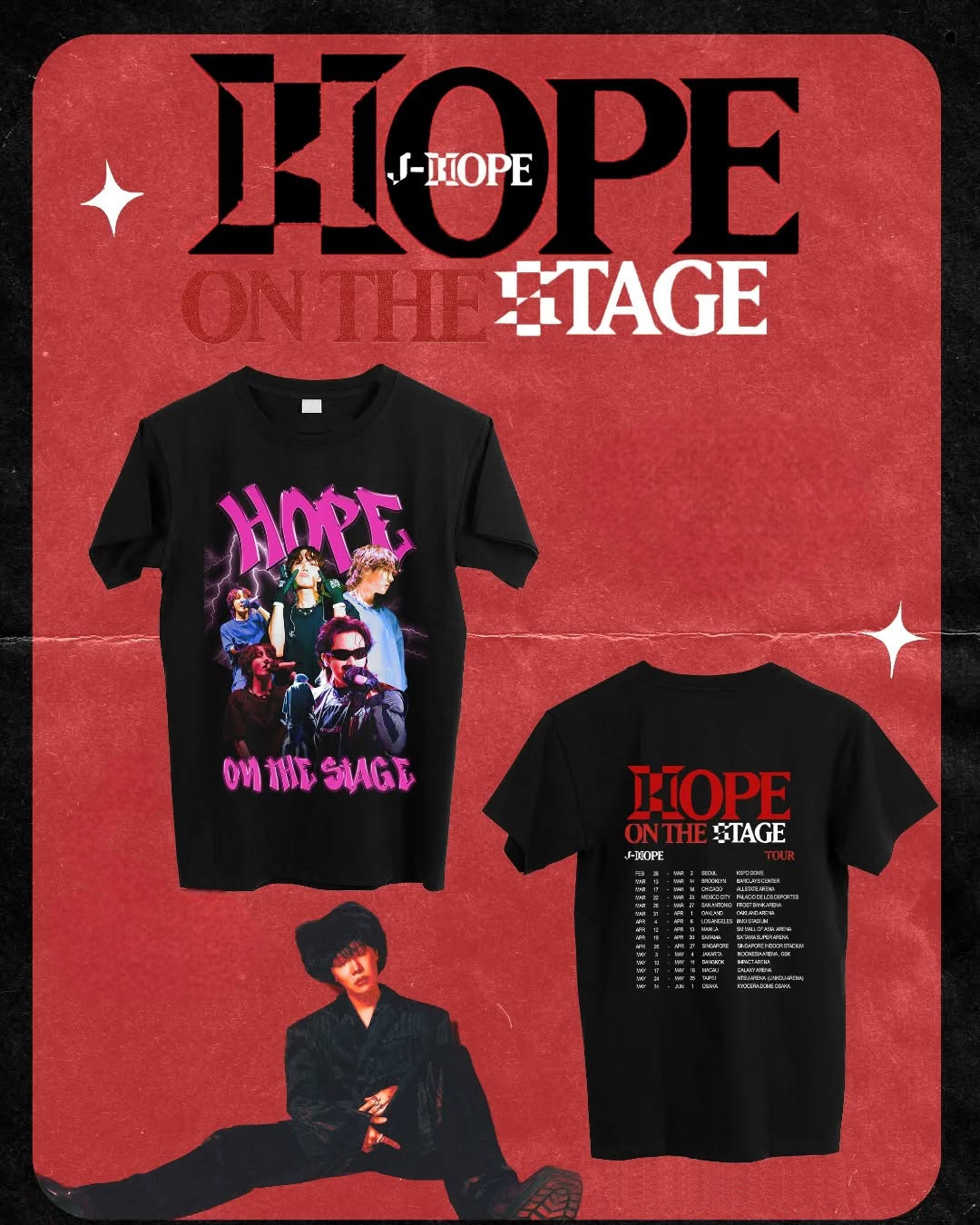 JHOPE HOPE ON THE STAGE TOUR T-SHIRTS 100% COTTON