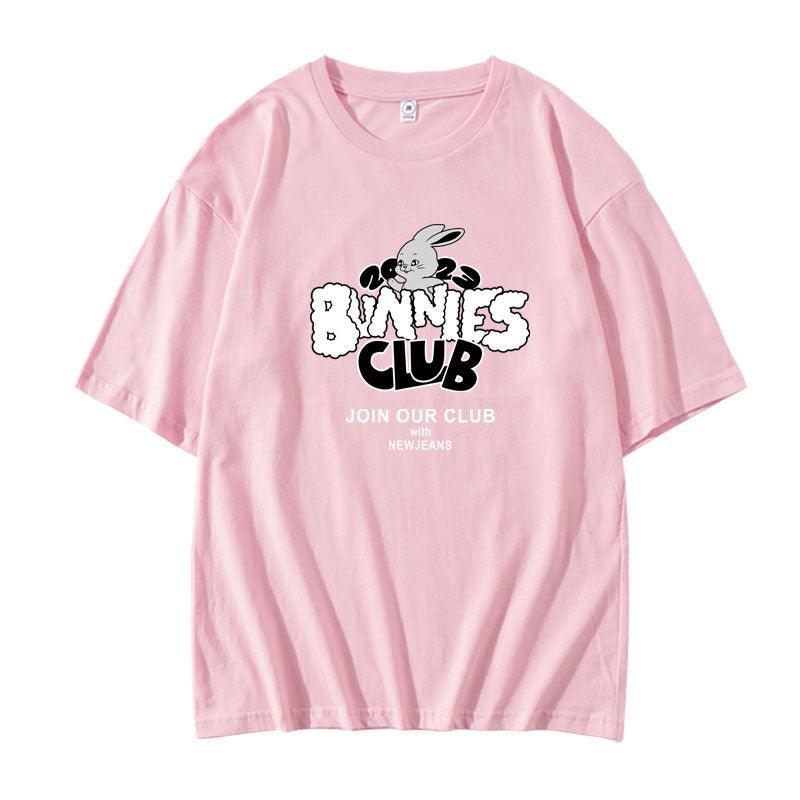 NEWJEANS BUNNIES CLUB T-SHIRTS 100% COTTON (various colors)