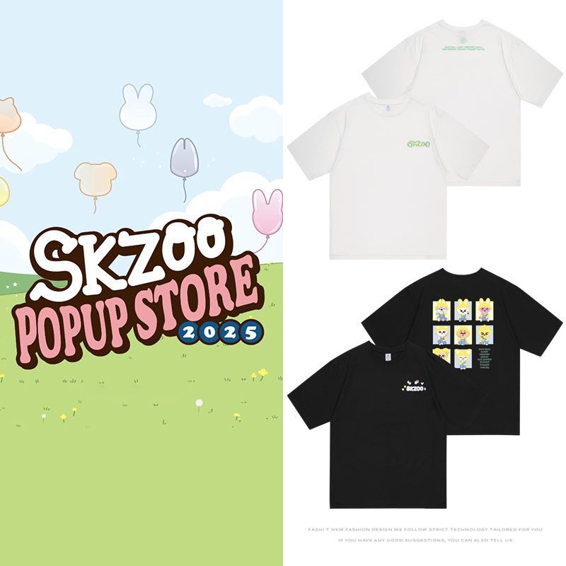 STRAY KIDS SKZOO POP-UP T-SHIRTS 2025 100% COTTON
