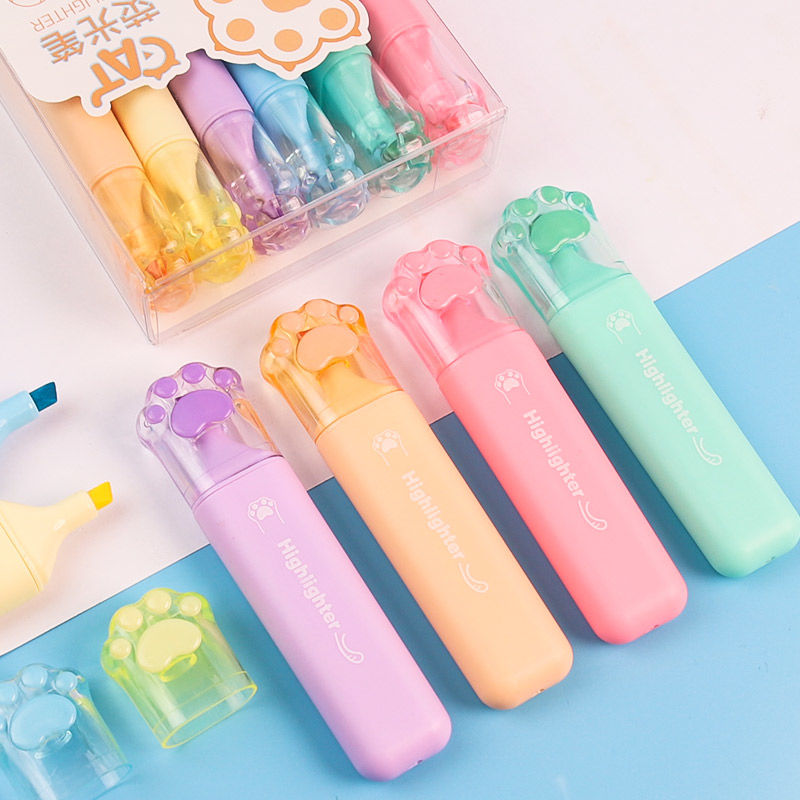 6 COLOR HIGHLIGHTER BRUSHES SET