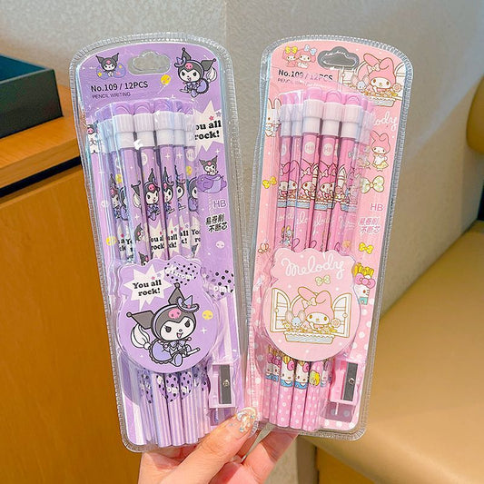 SET OF 12 HELLO KITTY PENCILS
