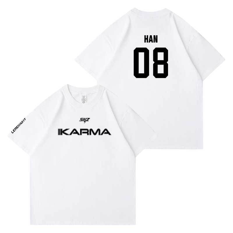 STRAY KIDS KARMA T SHIRTS 100% COTTON (WHITE COLOR)