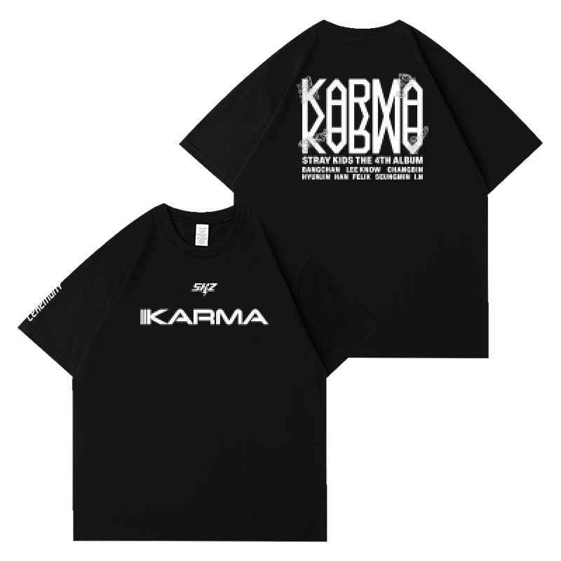 STRAY KIDS KARMA T SHIRTS 100% COTTON (BLACK COLOR)