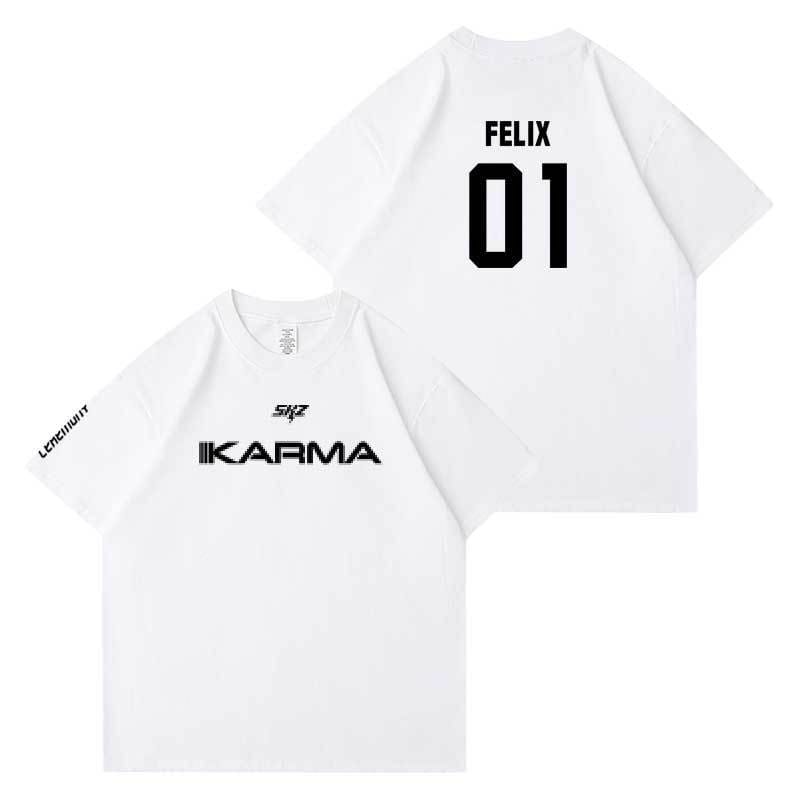 STRAY KIDS KARMA T SHIRTS 100% COTTON (WHITE COLOR)