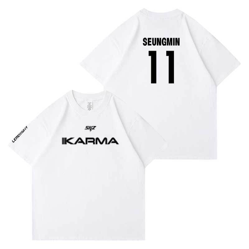 STRAY KIDS KARMA T SHIRTS 100% COTTON (WHITE COLOR)