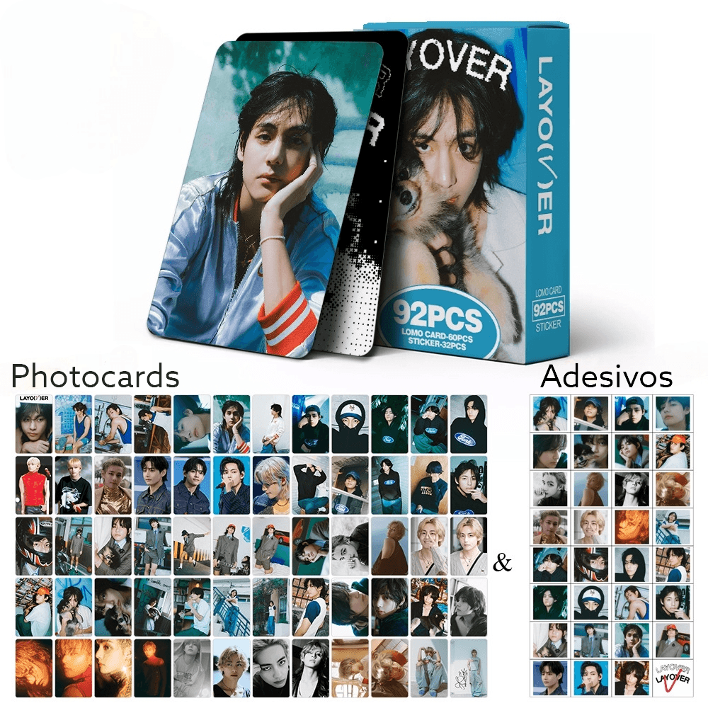 V LAYOVER PHOTOCARDS 92 PCS (60 PHOTOCARDS + 32 STICKERS)