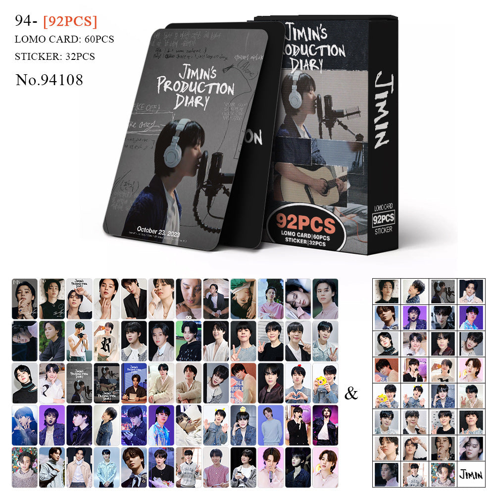 JIMIN SOLO PRODUCTION DIARY 92 PCS (60 PHOTOCARDS + 32 STICKERS)