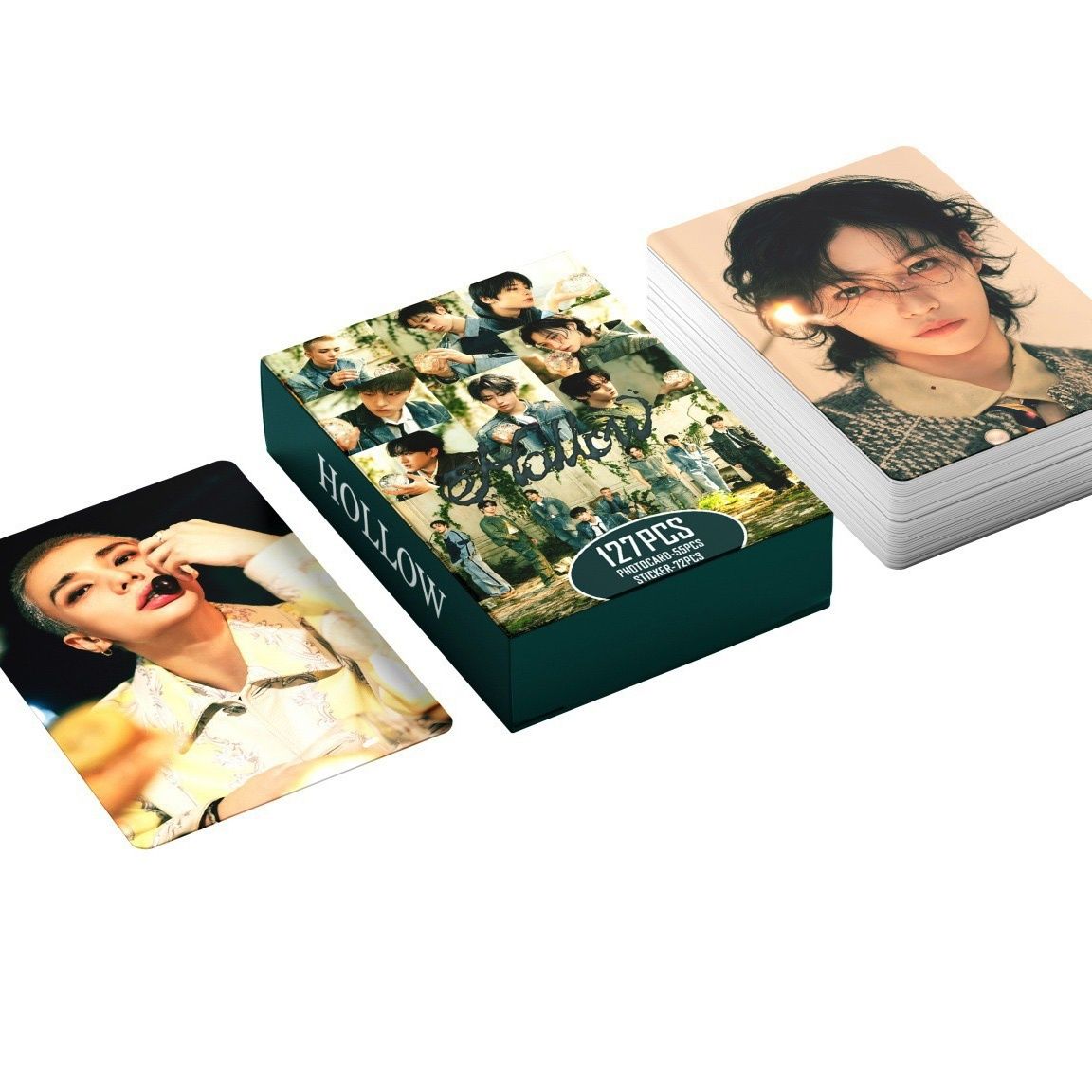 STRAY KIDS MERCH PHOTOCARDS HOLLOW KIT 127 PCS (55 PHOTOCARDS + 72 STICKERS)